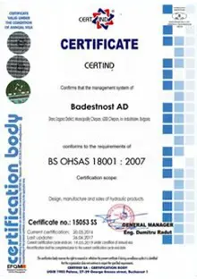BS OHSSAS 18001 : 2007 Occupational health and  safety management system